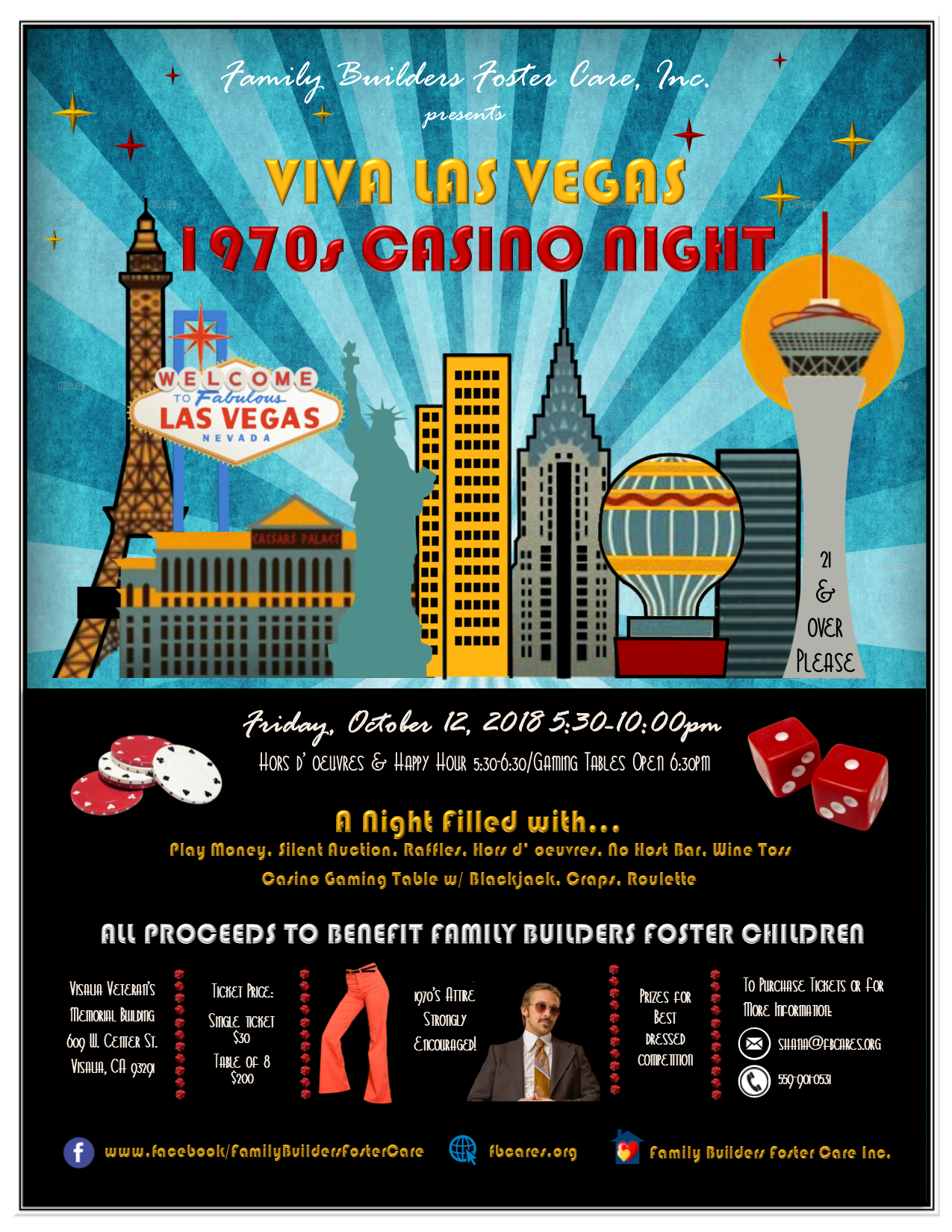 Flyer showing Vegas Fundraiser information